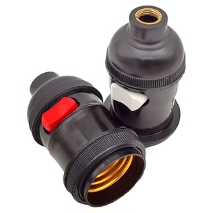 机床工作灯头管接带开关E27螺口胶木耐高温车床灯座加厚悬吊灯头