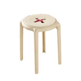 餐桌凳子可叠放塑料椅子轻奢高级感多巴胺餐凳家用小户型叠叠凳子