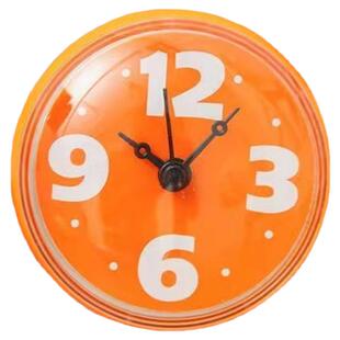 韩版创意防水时尚吸盘钟浴室厨房吸壁小挂钟冰箱贴时钟卡通圆形