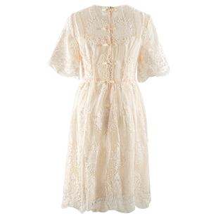 衣纱布菲绮白仙女法式蕾丝连衣裙夏装女小众设计别致裙子