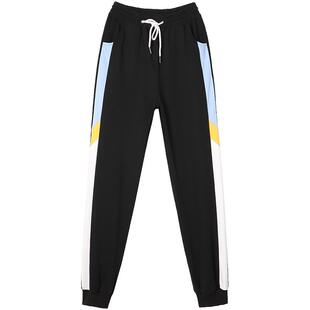 雪诗恋初中女生秋冬大童松紧腰运动休闲裤百搭卫裤高中学生长裤子