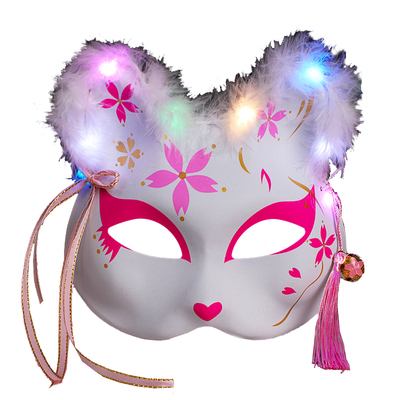 万圣节狐狸面具半脸女