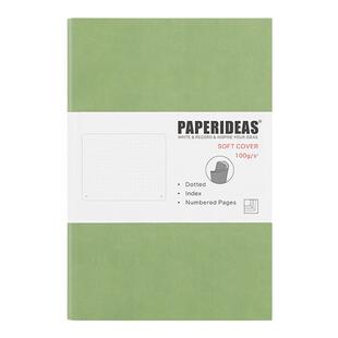 A5软面带页码笔记本皮面方格点阵日记本空白绘画涂鸦横线手账本大学生文艺简约小清新记事本可企业定制logo