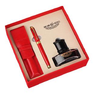HERO/英雄官方旗舰店772钢笔【福禄】国潮书签铱金三合一礼盒套装成人商务办公书法练字钢笔企业定制刻字logo