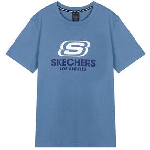 斯凯奇T恤纯棉半袖夏季女士修身舒适休闲百搭ins印花圆领潮流短袖