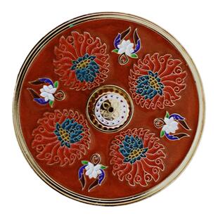 天水文创 原创设计【雾隐成莲】 麦积山石窟彩绘珐琅立式香插摆件