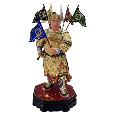 陈钦差五方旗站身神像樟木雕刻