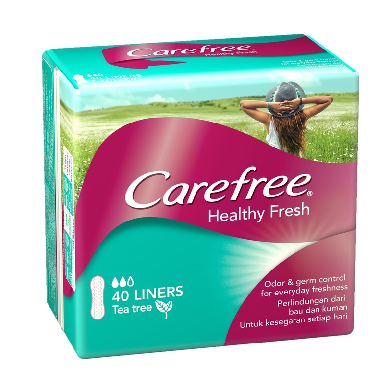 Carefree优惠孖装超凡吸收茶树抗菌吸收护垫40片柔软每日使用女士