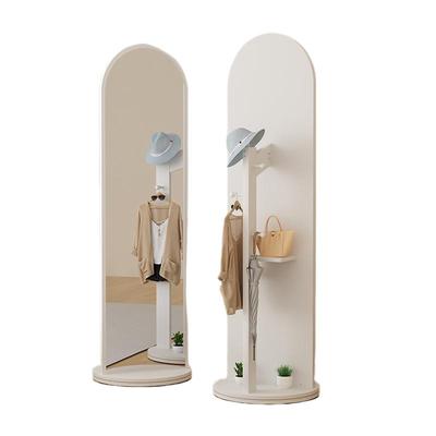 简约拱形可旋转挂衣储物一体镜子