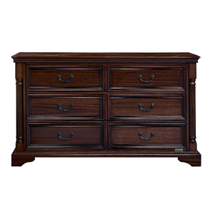 美式复古实木六斗柜轻奢高级感靠墙九斗主卧室床头尾储物收纳边柜