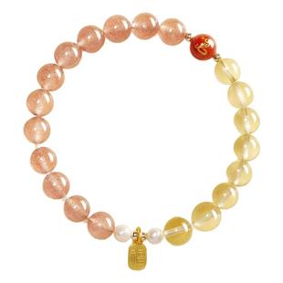 普陀山水晶手串女官方旗舰店三合补缺本命年朱砂手链护身符转运珠