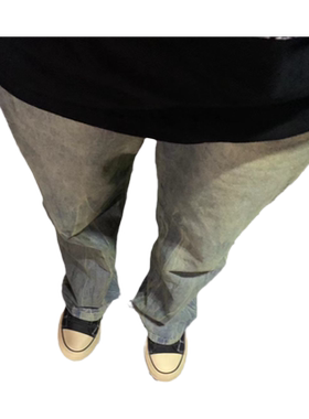 水洗做旧cleanfit微喇牛仔裤男