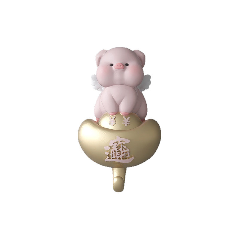 奶油风小猪挂钩可收纳物品