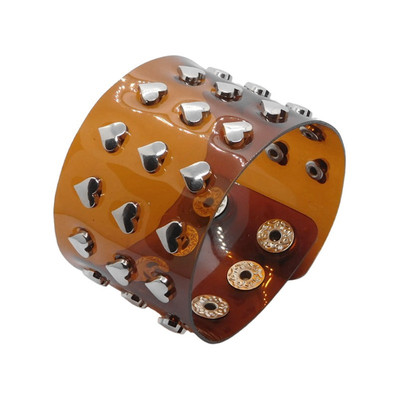 银色爱心玫红色半透明装饰品手环