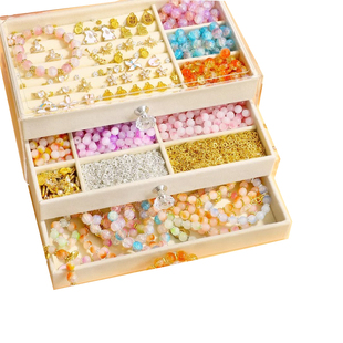 儿童手链串珠diy材料穿珠子玩具自制手工女孩儿宝藏礼盒生日礼物5