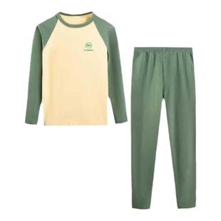 DIY缝纫裁剪图秋冬男女中大童插肩袖秋衣秋裤纸样1:1打版图1407款