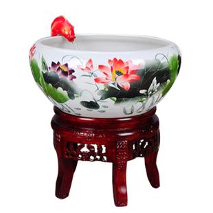 景德镇陶瓷鱼缸瓷缸水缸循环流水过滤加氧客厅金鱼缸乌龟缸水族箱