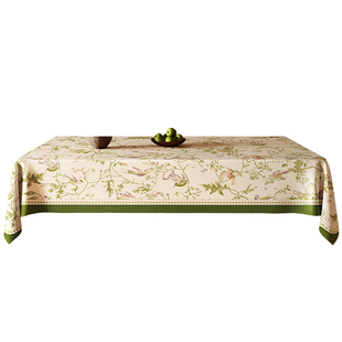轻奢法式复古风餐桌布防水防油免洗布中古风家用客厅台布桌面盖布