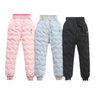 儿童羽绒裤90白鸭绒绒加厚保暖抗寒男女童三防东北滑雪白鸭绒裤子