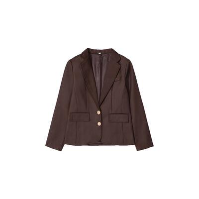 原创jk制服西装外套茶色西服套装