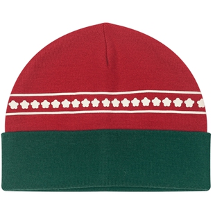 【商场同款】bosie冬新款帽子男情侣圣诞风小花人拼色潮流毛线帽