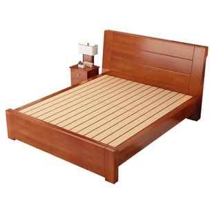 新中式实木床1.5米家用主卧双人床1.8m出租房用1米2单人床经济型