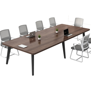 实木会议桌长桌简约洽谈桌长方形长条桌子小型工作台办公桌椅组合