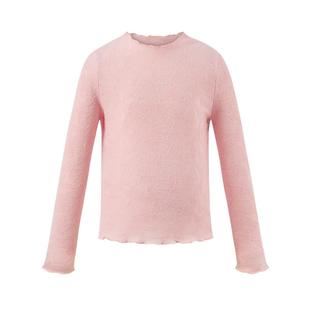 Little Naive儿童打底衫冬季长袖提花肌理T女童弹力百搭上衣