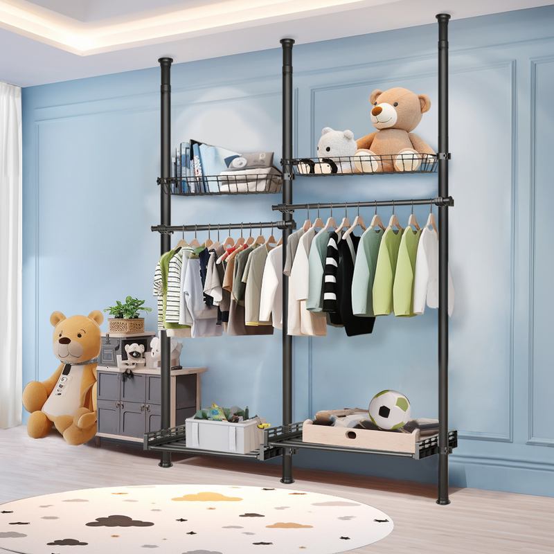 新品 免打孔安装收纳柜儿童衣柜简约整理柜宝宝衣服零食玩具折叠