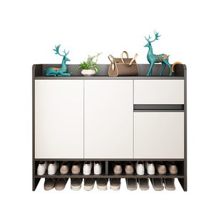 实木鞋柜阳台柜2025新款玄关轻奢大容量储物柜走廊外楼道简约鞋架