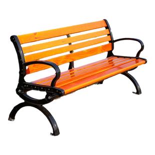 公园椅户外长椅休闲防腐木塑木室外长凳子条靠背排椅庭院铸铝座椅