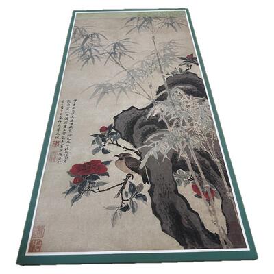 高清微喷王武花竹栖禽图特价优惠