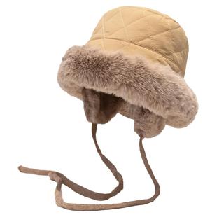 大脸蒙古护耳渔夫帽子男女秋冬季骑车显脸小加绒加厚盆帽防风保暖