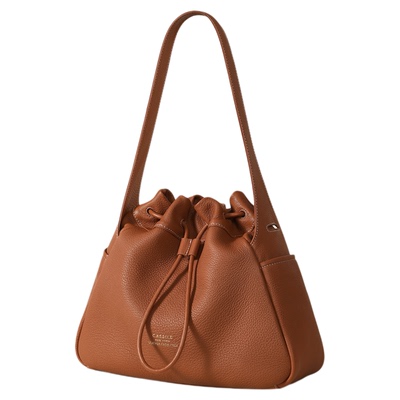 【意大利进口鹿皮】卡思乐女包单肩包小众抽绳设计锦囊福袋垃圾袋