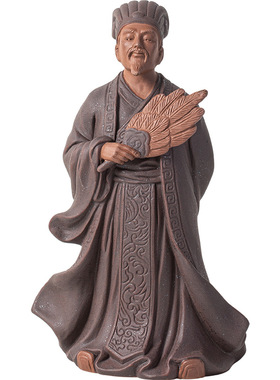三国历史人物紫砂诸葛亮装饰摆件