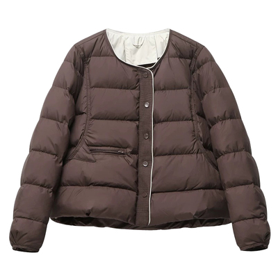 时尚圆领轻薄羽绒服女士保暖外套