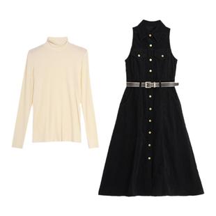 西町村屋时尚套装女2023冬季法式浪漫港风简约内外套装AD8602337