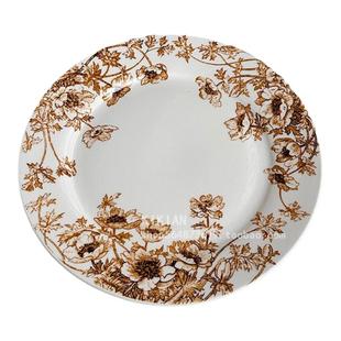 法式复古ins风花鸟中古图陶瓷西餐牛排土司甜品点心盘子家用菜盘