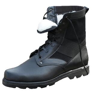 新式作战靴男超轻冬季带毛保暖战训靴训练靴安检保安靴减震单靴女