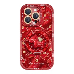 金币小马适用苹果17pro手机壳iPhone16/15/14promax新年款vivo华为nova15高级感mate80情侣OPPO小米17防摔s50