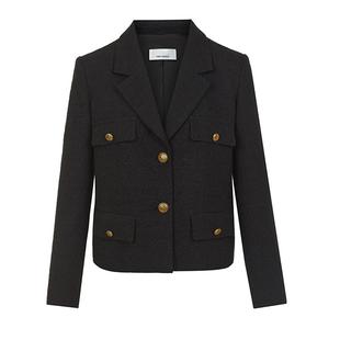 朗姿法式工装风口袋复古小香风夹克短外套长袖上衣春季新款