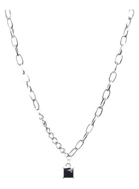黑色吊坠项链女轻奢小众