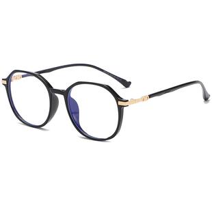 防蓝光辐射黑框眼镜圆框女韩版潮近视眼镜可配度数素颜神器平光镜