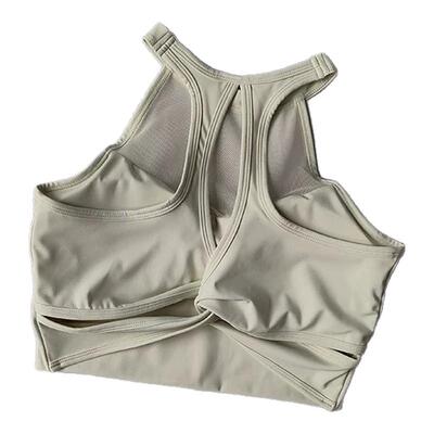 清仓处理外穿带胸垫瑜伽服背心女跑步网纱性感运动内衣速干健身服