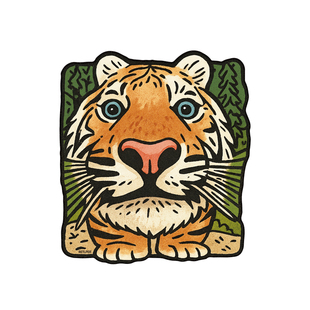 RETLPER反光车贴 原创 温柔大老虎 呆萌试探 汽摩防水平面贴纸