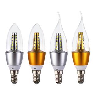 高亮led节能省电蜡烛灯泡e14小螺口三色变光尖泡拉尾水晶吊灯光源