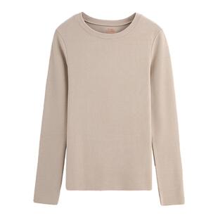 双面德绒圆领高弹力打底衫内衣真保暖长袖秋衣冬自发热女士YJ018