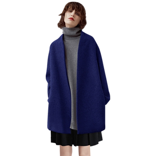 帝柔高级感毛呢外套中长款极简风主义小个子宽松大码羊毛呢子大衣