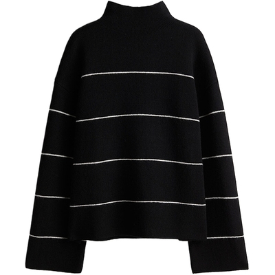 HM女装羊毛秋季舒适柔软时尚羊毛混纺高领套衫1246710