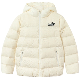PUMA彪马童装新款儿童冬季羽绒服连帽防风保暖轻羽拉链外套冬装